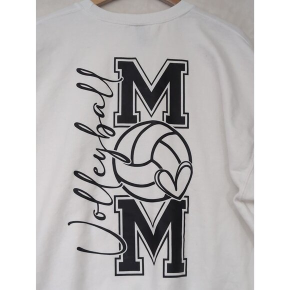 Volleyball Mom Sweatshirt Womens XL White Pullover Crew Neck‎ Long Sleeve - Picture 4 of 10